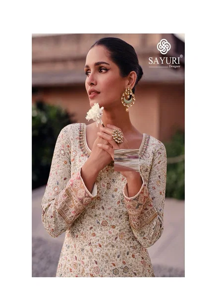 Advira By Sayuri Heavy Real Gerogette With Embroidery Sequance Work Gown Wholesale Online